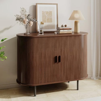 40" Fluted Buffet Sideboard Cabinet with Sliding Door