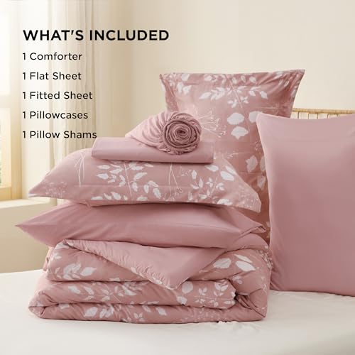 Floral Rose Pink Comforter Set