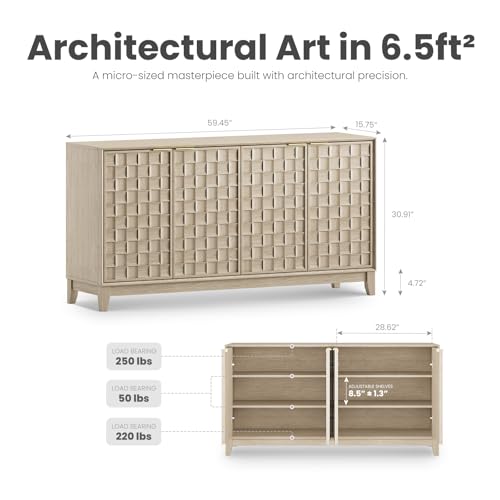 60" Sideboard Buffet Cabinet with Storage