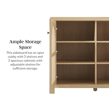 Sasha 2 Door Sideboard Buffet with Arched Rattan Panels