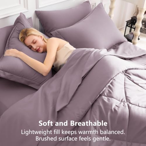 Oversized Queen Comforter Set Dusty Purple