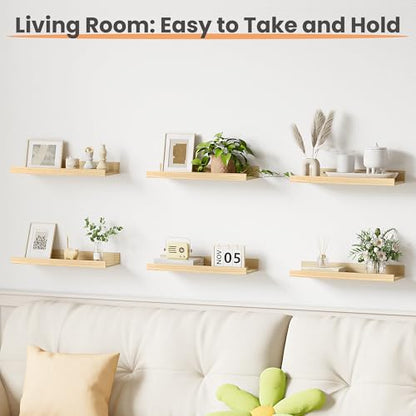 Floating Shelves for Wall Decor Storage (6 Count)