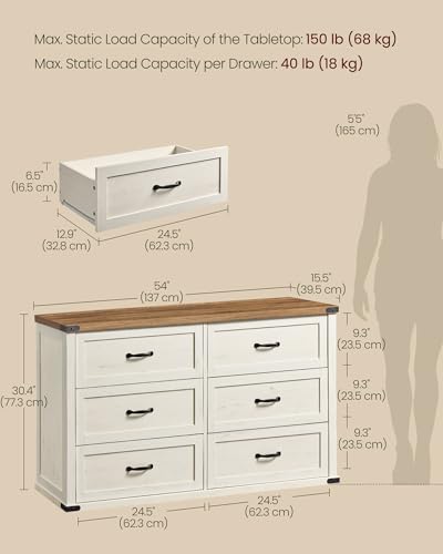 Modern 6 Drawer Dresser