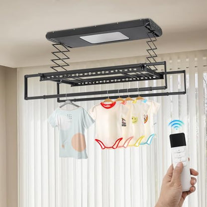 Electric Retractable Airing Rack Black