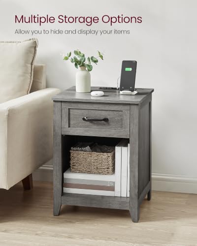 Farmhouse Nightstands with Charging Station (2 Count)