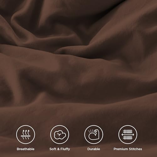 Brown Ruffle Comforter Set Queen Size