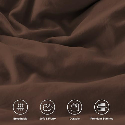 Brown Ruffle Comforter Set Queen Size