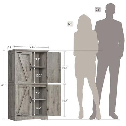 Farmhouse Storage Cabinet with 2 Adjustable Shelves