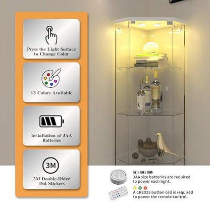 Corner Glass Display Cabinet with LED 4