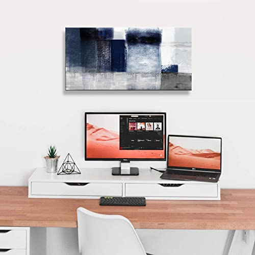 Canvas Abstract Artwork for Wall Decor Blue and Gray Abstract Wall Art Canvas Prints for Living Room Bedroom Office Wall Decor Bathroom Decor Home Decor Poster Print Size