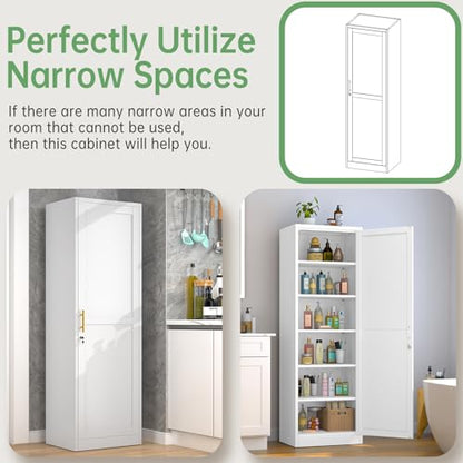 Metal Locker Tall Narrow Storage Cabinet