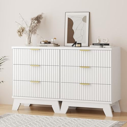 Fluted Dresser for Bedroom with 3 Drawers