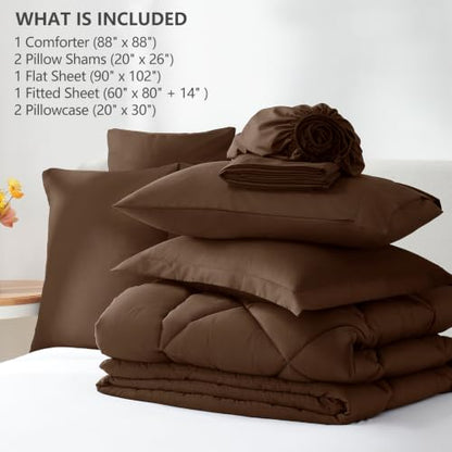 Queen Comforter Set with Sheets Brown