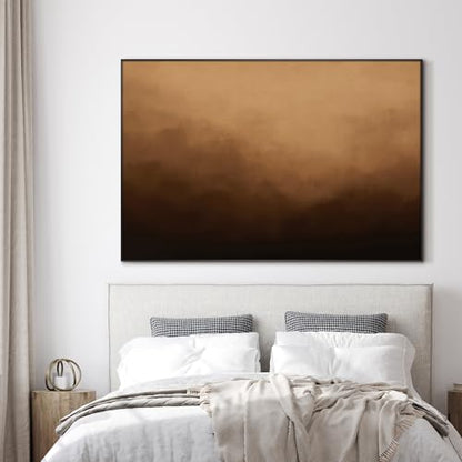 46"x72" Extra Large Framed Wall Art Warm Earth Tones Abstract Landscape Illustration for Home Living Room Bedroom Decor