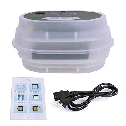 Smartxchoices Digital Mini Egg Incubator 9-12 Eggs with Fully Automatic Turning Humidity Control Poultry Hatcher for Chickens Ducks Goose Birds