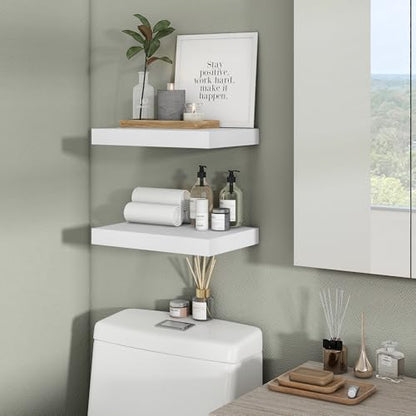 Floating Shelves 15.7" W x 10.3" D White Set of 2 (2 Count)