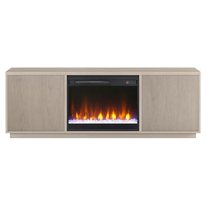 70" TV Stand with Crystal Fireplace