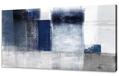 Canvas Abstract Artwork for Wall Decor Blue and Gray Abstract Wall Art Canvas Prints for Living Room Bedroom Office Wall Decor Bathroom Decor Home Decor Poster Print Size