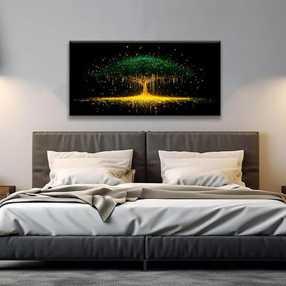 Canvas Art Wall Decor Print Modern Abstract Tree Wall Art For Bedroom Modern Tree Black And Gold Wall Art Home Wall Decorations Landscape Paintings Pictures Artwork Aesthetic 20 X 40 In
