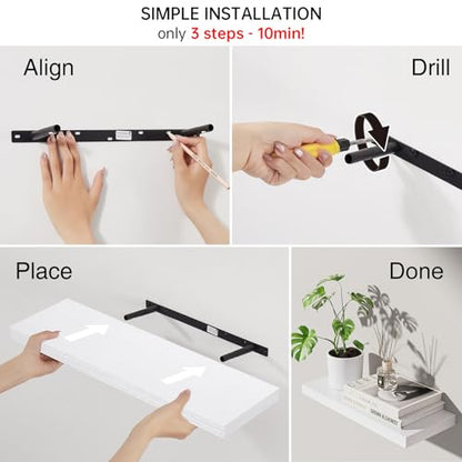 White Floating Shelves 22.5in