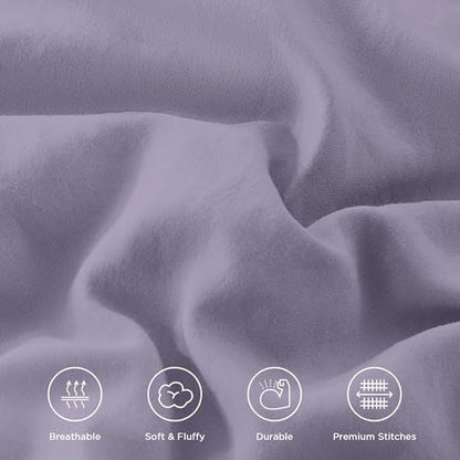 Grayish Purple Ruffle Full Size Comforter Set