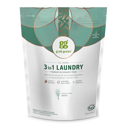 3-in-1 Laundry Detergent Pods, 24 Count, Vetiver