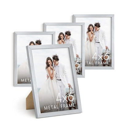 4x6 Silver Metal Picture Frames