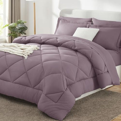 Oversized Queen Comforter Set Dusty Purple