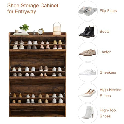 Shoe Cabinet with 3 Flip Drawers
