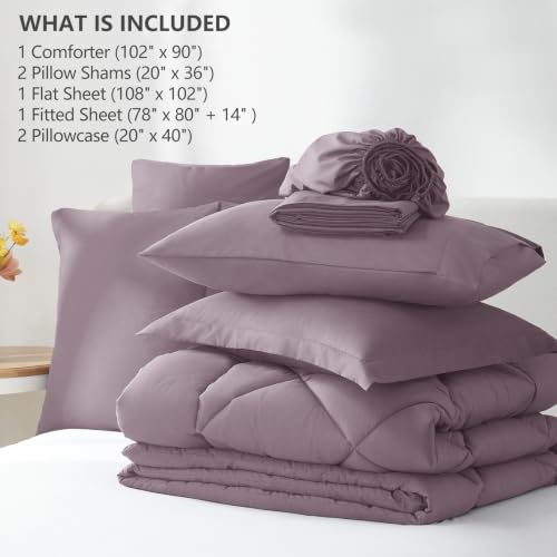 King Size Comforter Set Dusty Purple