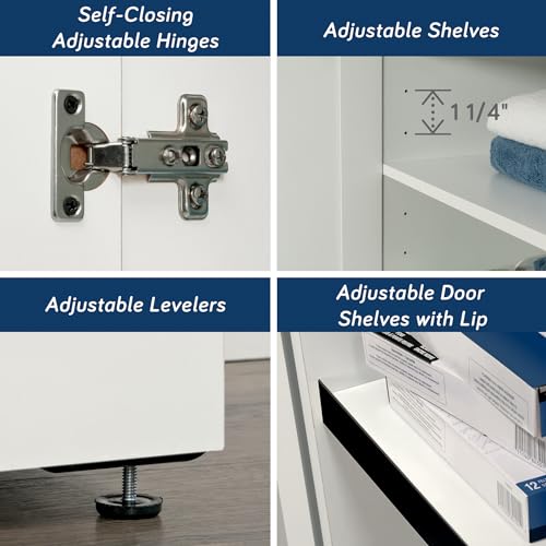 HomePlus Kitchen Storage Pantry Cabinet with Swing Door Storage and Adjustable Shelves