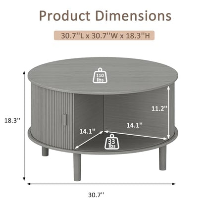 Round Coffee Table with Storage