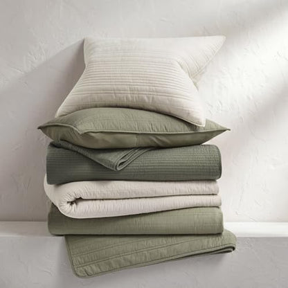 HOME 100% Cotton Modern Lines Quilt Set Queen Size