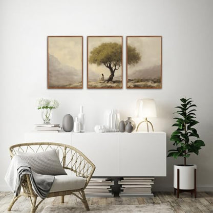 Jesus Sitting Under Olive Tree Canvas Wall Art