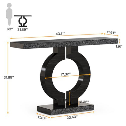 43 Inch Modern Mirrored Console Table