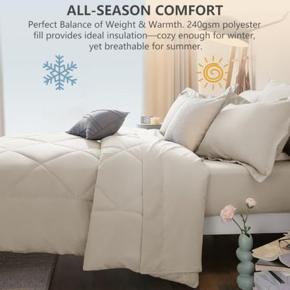 Oversized King Size Comforter Set Beige
