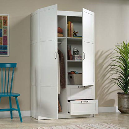 Select Multipurpose Bedroom Armoire Wardrobe Closet Pantry Storage Cabinet with Storage Drawers and Hanging Rail