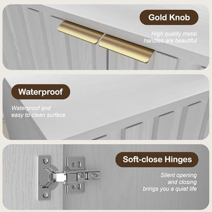 Fluted Buffet Cabinet with Storage