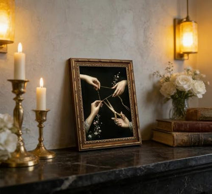 Vintage Gold Framed Thread of Life Wall Art