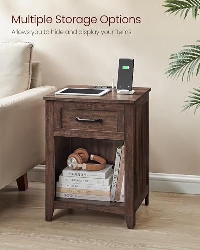 Farmhouse Nightstands with Charging Station (2 Count)