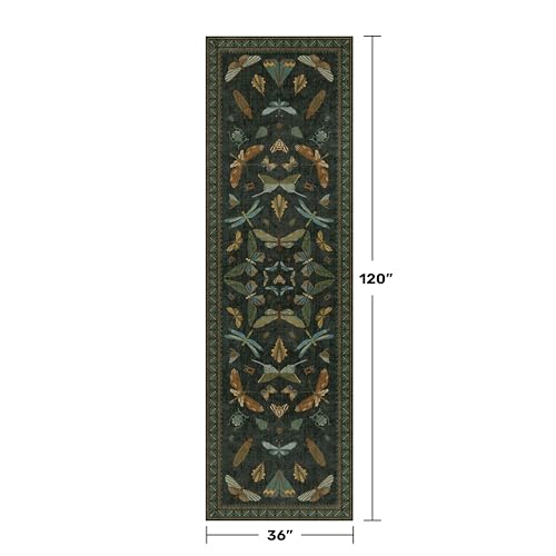Dark Green 3x10 Extra Long Runner Rugs for Hallways (30 Sq Ft)