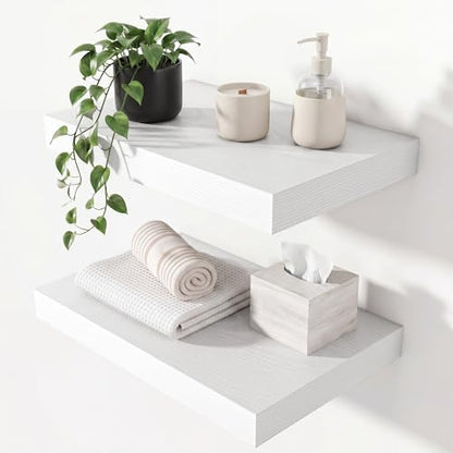 Floating Shelves 15.7" W x 10.3" D White Set of 2 (2 Count)