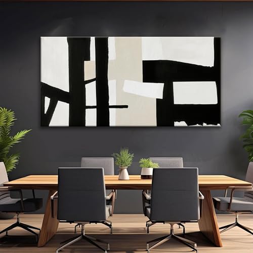 Large Abstract Wall Art For Living Room Prints Artwork Abstract Canvas Art Wall Decor Black White Wall Art Modern Painting Decor Picture For Bedroom Hotel Office Artwork 29 x 58 Inch