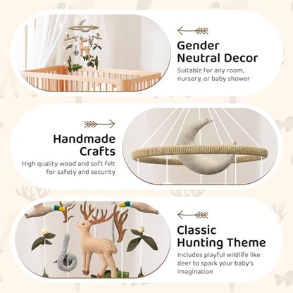 Hunting Baby Crib Mobile Deer Baby Mobile for Boys and Girls