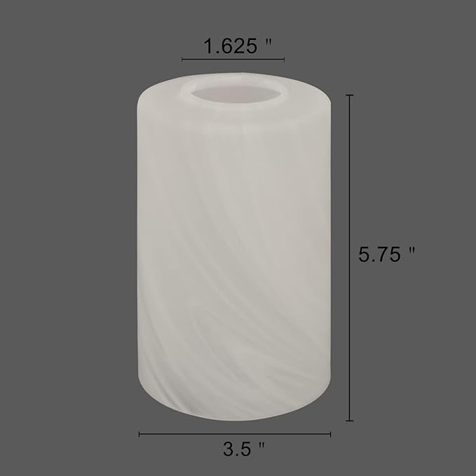 3 Pack Alabaster White Cylinder Glass Lamp Shade Replacement
