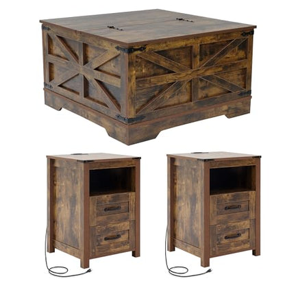 Farmhouse Coffee Table and End Table Sets of 3 (3 Count)