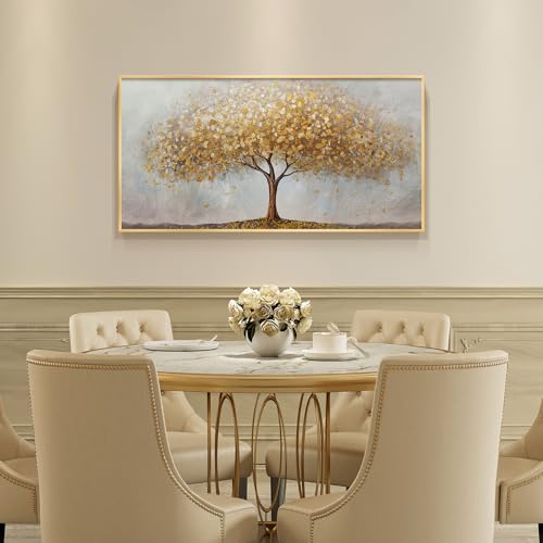 Large Framed Gold Tree of Life Wall Art for Living room