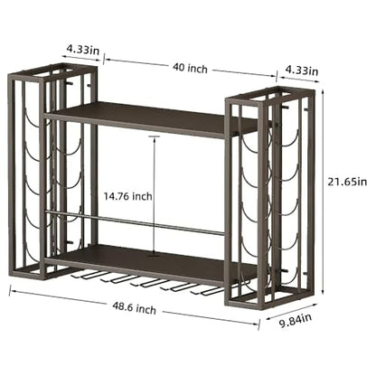 Wall Mounted Wine Rack with Glass Holder