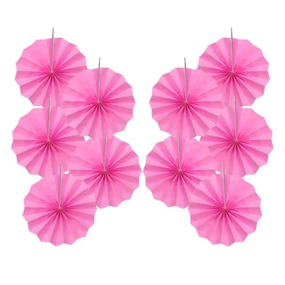 Hot Pink Party Decorations Hot Pink Hanging Paper Round Fans 8inch DIY