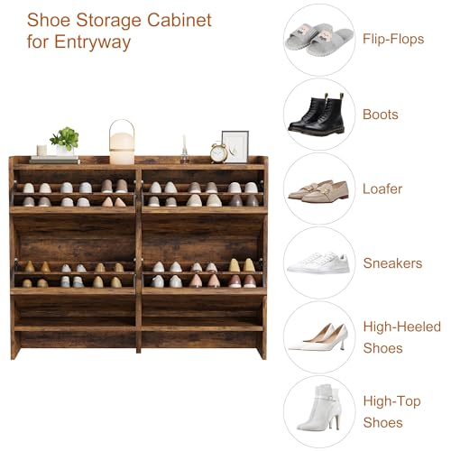 Shoe Cabinet with 4 Flip Drawers
